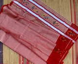 Red velvet cake - handwoven Chedi butta saree