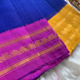 Ahalya - Handwoven Gadwal cotton with silk kuttu border
