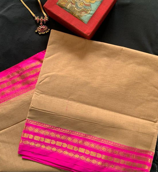 Pure cotton saree 80 counts with kalamkari blouse – Chettinad Hub