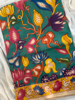 Isha - Kalamkari hand printed cotton saree