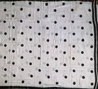 Mono - mul cotton saree with polka dots