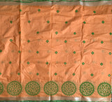Slow dancing society - linen saree with Kutchwork embroidery