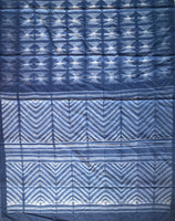 Blue Monday - stitched Shibori mul cotton saree