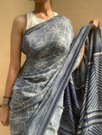 Malhar Jam - stitched Shibori mul cotton saree