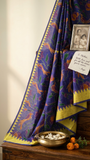 Vyjayanthi printed handwoven Mangalgiri light weight cotton saree with blouse - The Maggam Collective