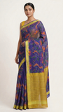 Vyjayanthi printed handwoven Mangalgiri light weight cotton saree with blouse - The Maggam Collective