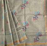 Krishnaveni - handwoven Uppada cotton sari with jamdani inlays