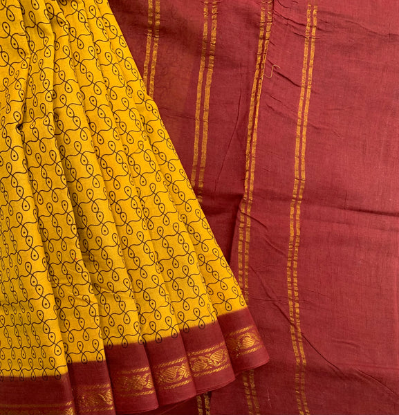 Charu  - 9 yards dip dyed Madurai Sungudi saree -Madisar