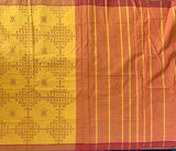 Kaja - cotton handloom saree with Kolam block prints