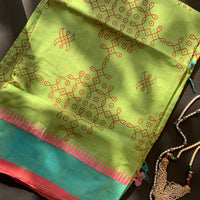 Perfect duet - handwoven Mangalgiri cotton sari