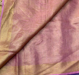 Mita - metallic linen sari with Pearl hand embroidery