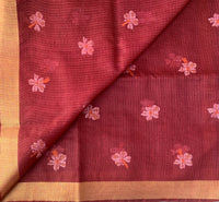 For now I’m spring - embroidered Kota saree