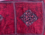 Red right hand - kantha embroidery on Batik cotton