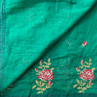 Paatala - cross stitch roses on handwoven Mangalgiri