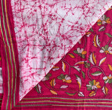 Strawberry fields now - kantha embroidery on Batik cotton