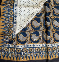Narmada - hand block printed Ajrakh modal silk saree