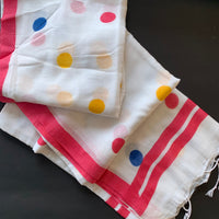 Poppins poppin’- mul cotton saree with polka dots