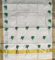 Payaswini - Hand printed Kasavu cotton