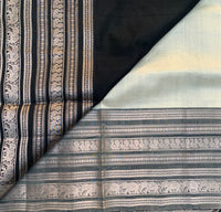 Nocturnes - Handwoven silk cotton Mangalgiri saree with Kanchi border