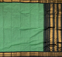 Srivalli - Handwoven Gadwal cotton with silk kuttu border