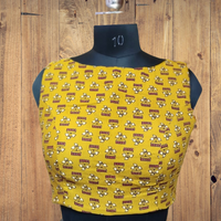 Designer yellow blouse with boat neck