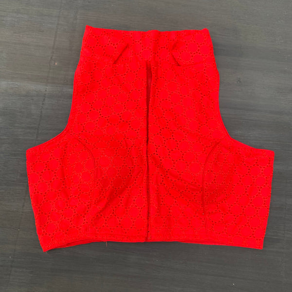 Premium red Hakoba blouse - readymade hakoba blouse