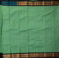 Srivalli - Handwoven Gadwal cotton with silk kuttu border