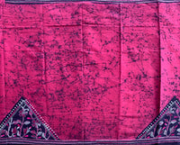 Raspberry swing - kantha embroidery on Batik cotton