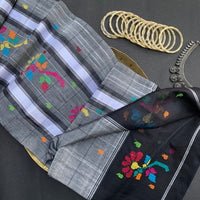Black for Sankranti - handwoven Chedi butta saree