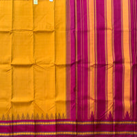Nostalgia - yellow and maroon kanjivaram silk with thread border