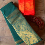 Divenire - dip dyed Madurai Sungudi saree with Vanasingaram border