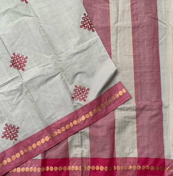 Atiloka Sundari - embroidered Kolams on handwoven Rajahmundry