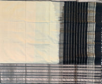 Nocturnes - Handwoven silk cotton Mangalgiri saree with Kanchi border