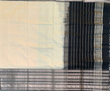 Nocturnes - Handwoven silk cotton Mangalgiri saree with Kanchi border
