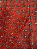 Rust hand embroidered Kantha blouse fabric