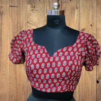 Maroon blouse with butterfly back and low dori