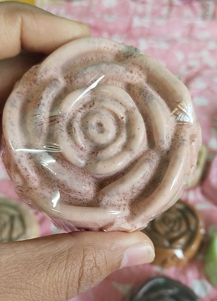 French pink clay handmade soap