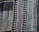Nandana - hand block printed Ajrakh modal silk saree