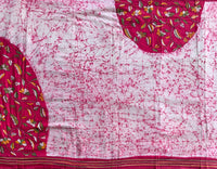 Strawberry fields now - kantha embroidery on Batik cotton