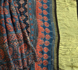 Yashodhara - Modal silk saree in Ajrakh