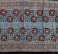 Gulmohar - hand block printed Ajrakh modal silk saree