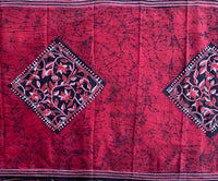 Red right hand - kantha embroidery on Batik cotton