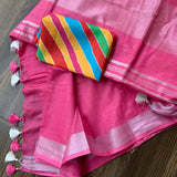 Peony - linen sari