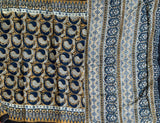 Narmada - hand block printed Ajrakh modal silk saree
