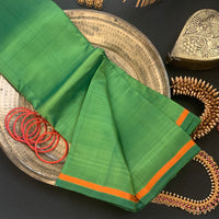 Aadhya - green silk kanjivaram with simple border