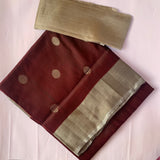 Silk Coffee - Brown pure silk Uppada Jamdani