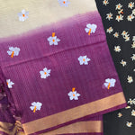 Purple sunbird - embroidered Kota saree